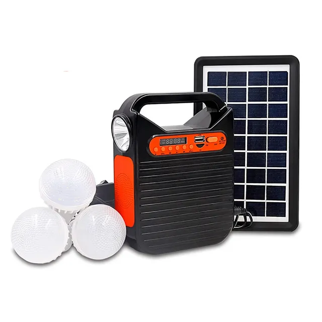 Lamp Solar Generator with Bluetooth Speaker and Radio for Camping and Emergency Powering