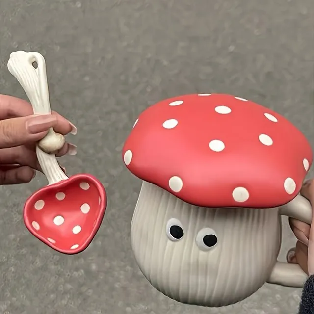 Cute cartoon spoons in the form of red toads made of quality ceramics