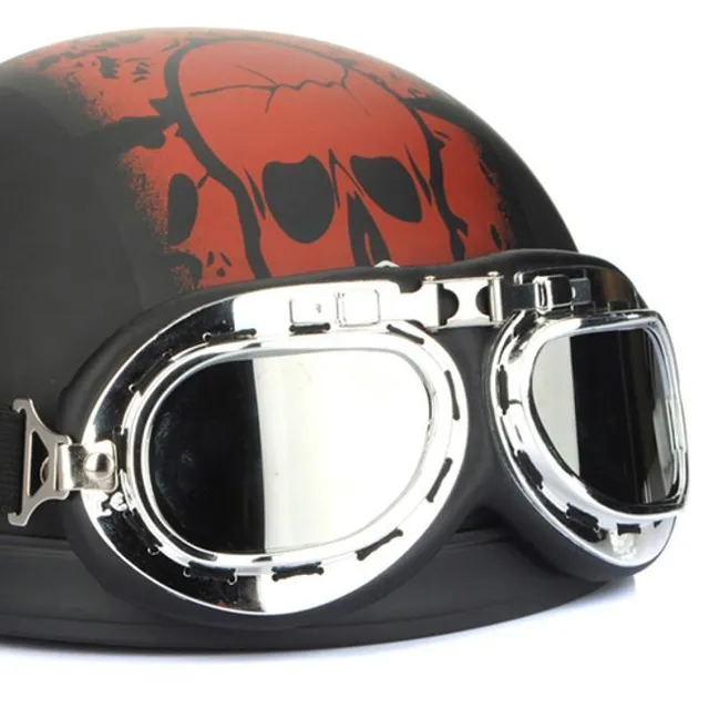 Motorcycle goggles chrome look