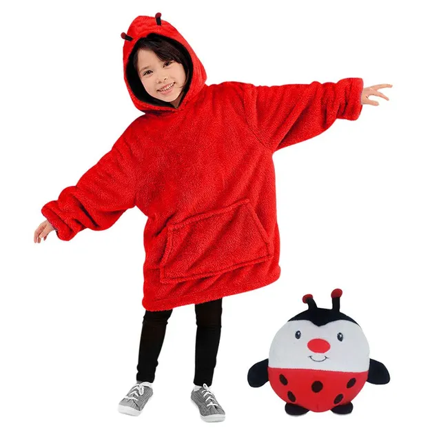 Bluză cu glugă pentru copii Fluffy Pocket Oversized Hoodie Pyjamas