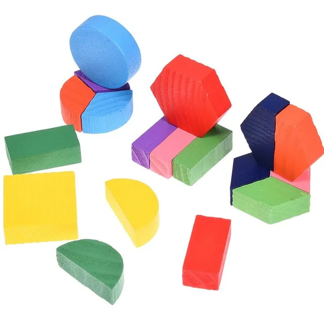 Puzzle din lemn forme geometrice J628