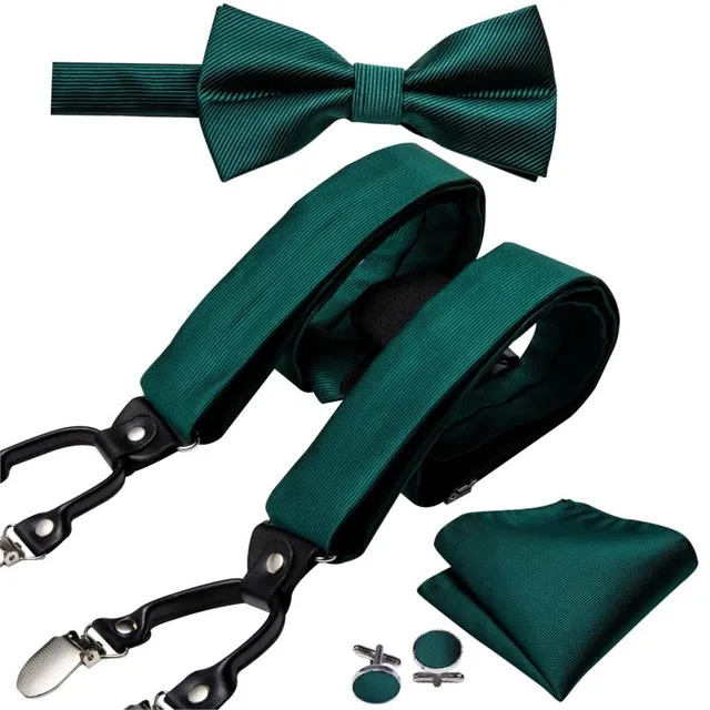 Men's suspenders, bow tie and handkerchief T1177