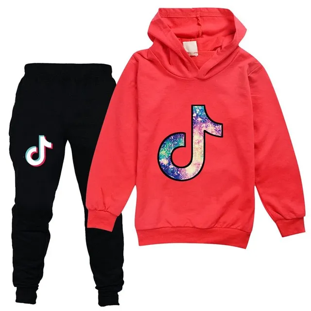 Kids stylish sports tracksuit with TikTok print