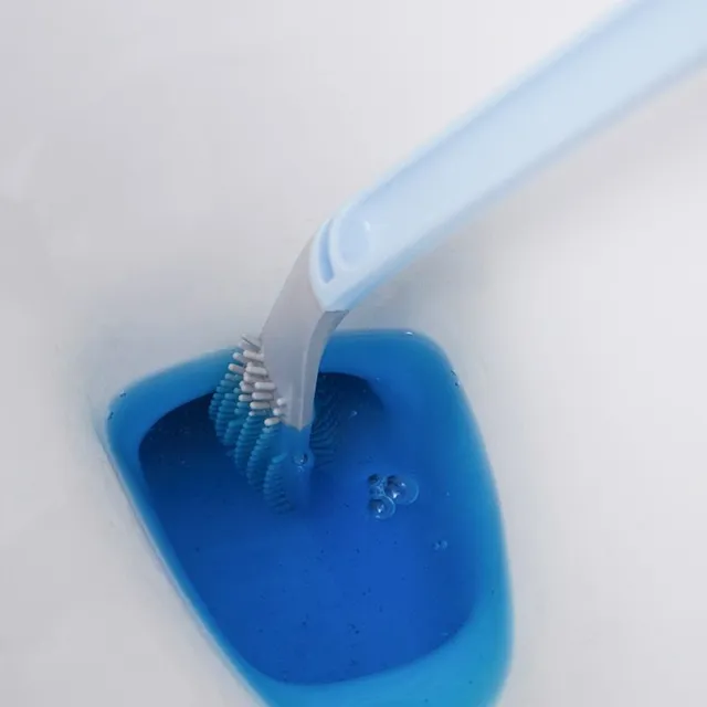 Wall-mounted cleaning brush for toilets