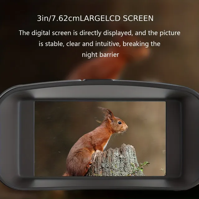 Nočné videnie - Ďalekohľad 4K pre dospelých, 7,62 cm veľký displej, foto a videozáznam s 32GB kartou a dobíjateľnou lítium-iónovou batériou