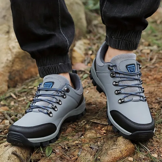 Men's waterproof hiking shoes, laced comfortable non-slip sneakers for men for all seasons - outdoor, hiking, trekking