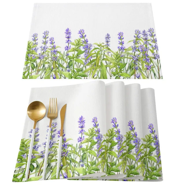 Lavender modern cloth setting on the dining table