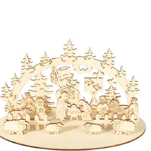 Wooden nativity scenery