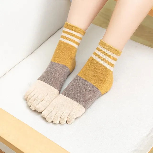 Women's long toe socks - striped