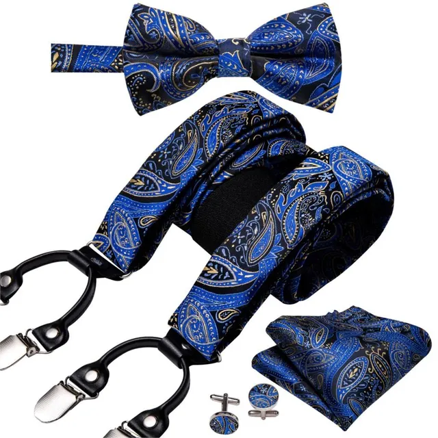 Men's suspenders, bow tie and handkerchief T1177