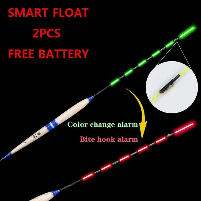Summer Fishing Smart LED Float 2pcs Bite Alarm Fish Light Color Automatic Night Electronic Changing Buoy with Battery CR4252022