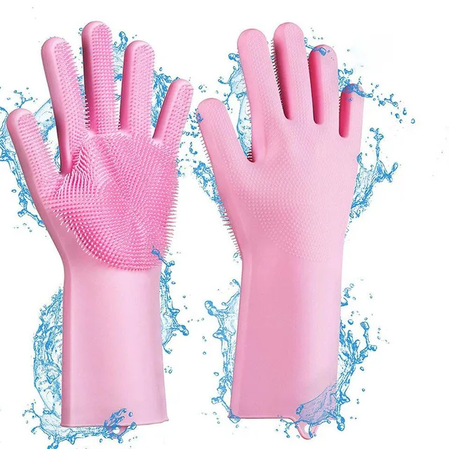 Mănuși colorate din silicon cu peri pentru spălarea animalelor de companie Yissakhar