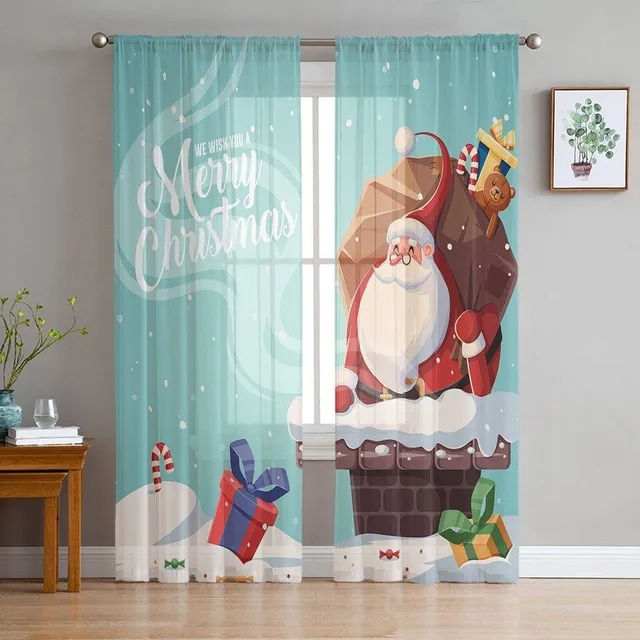 Christmas curtain with thematic motifs - various types