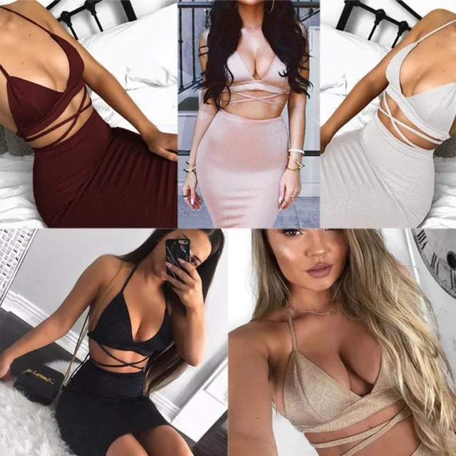 Ladies sexy set - crop top + skirt