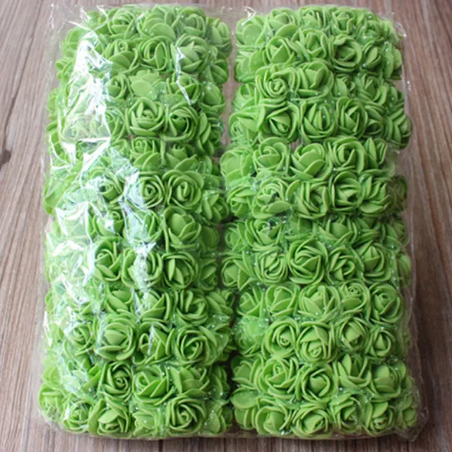 Decorative foam rosettes 144 pieces - 12 colours zelena