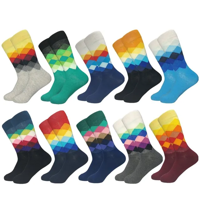 Set de 10 perechi de șosete colorate pentru bărbați