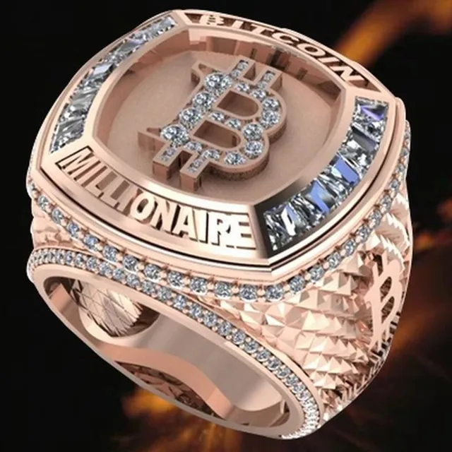 Bague robuste pour homme - cryptomonnaie Bitcoin