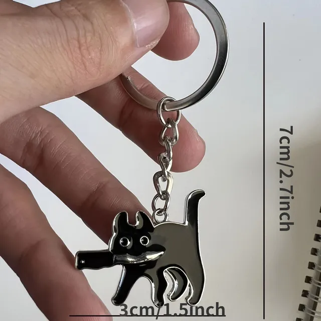 Black Cat Keyring Knife - Vintage stainless steel pendant