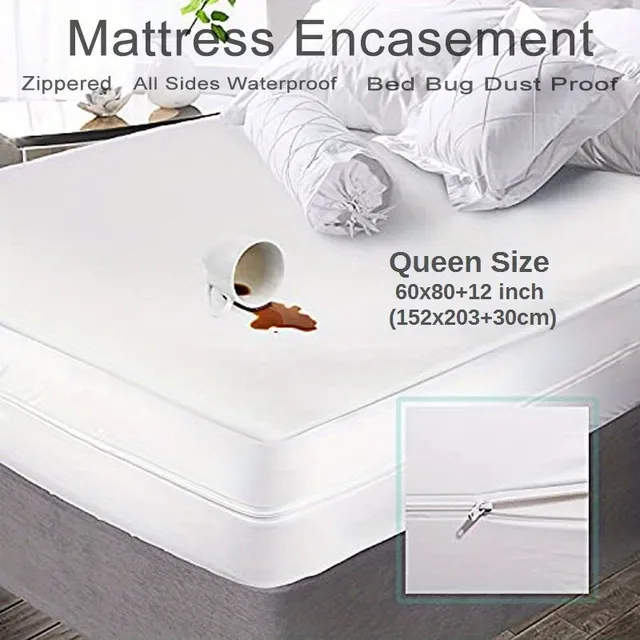 Luxury mattress protector made of fine microfiber with zipper