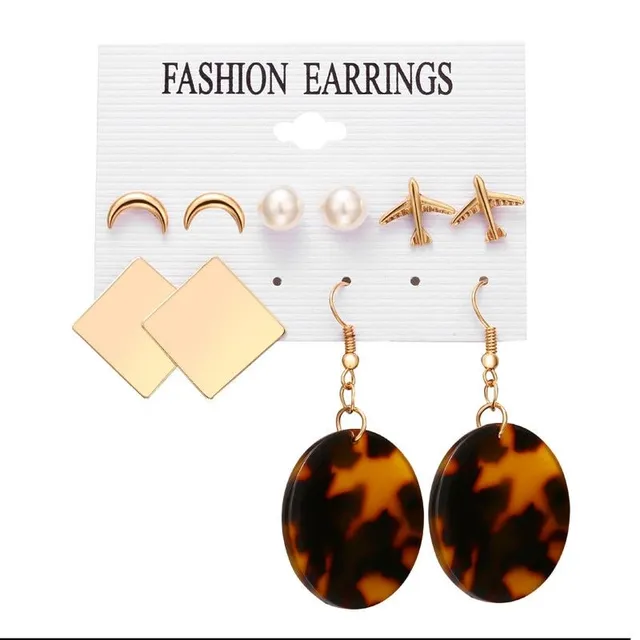 Luxury original set of modern trendy earrings in different shapes and sizes Newman