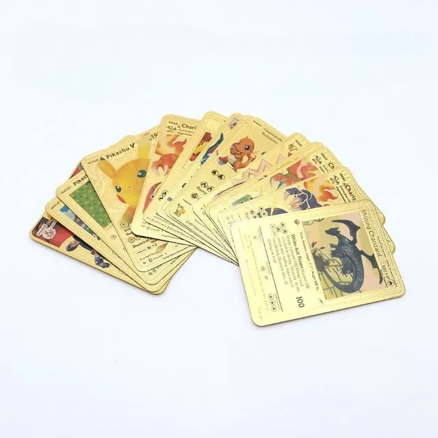 Kolekcjonerskie metalowe karty Pokemon - 27 kart w opakowaniu