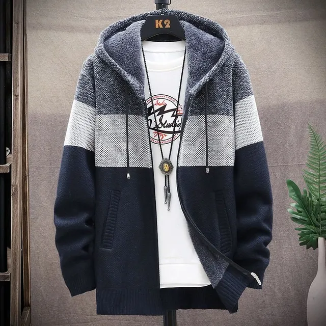 Men's stylish warm sweatshirt with plush lining