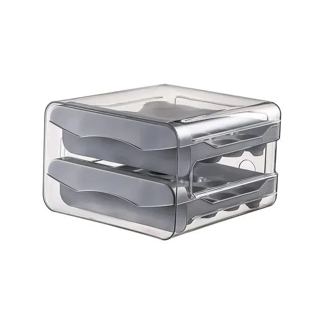 Two-layer egg drawer box - kitchen egg organizer for fridge