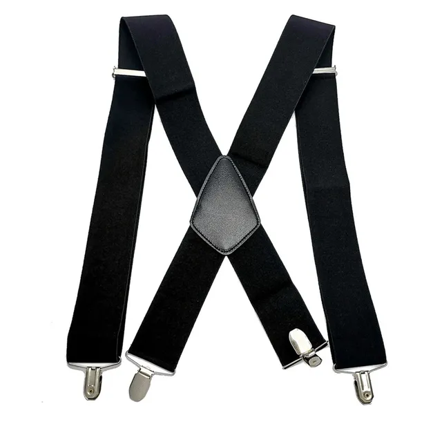 Men's wide black braces / suspenders