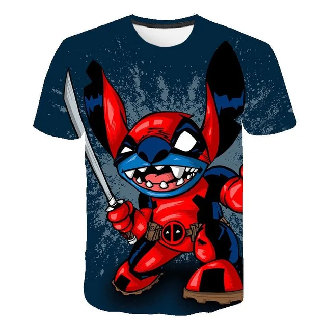 Children's luxury short sleeve t-shirt with a print of the popular Disney character Stitch Jayceon