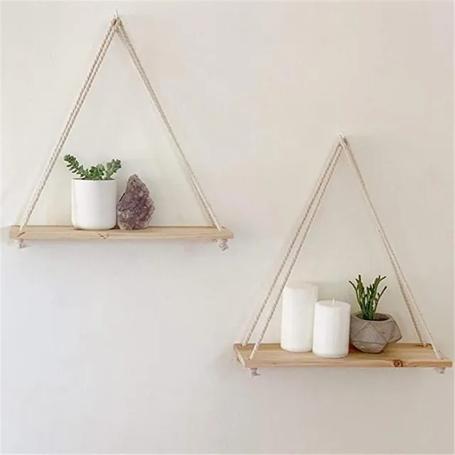 Luxury wall shelf made of natural material with Feliciano hanging system
