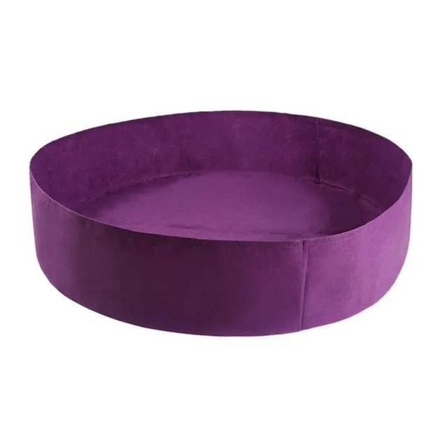 Round bed made of non-woven fabric purple S