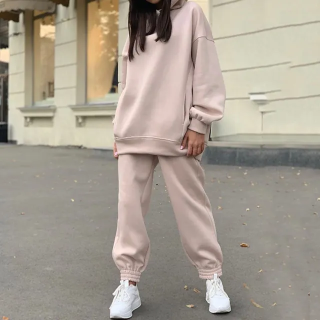 Women's casual monochrome tracksuit