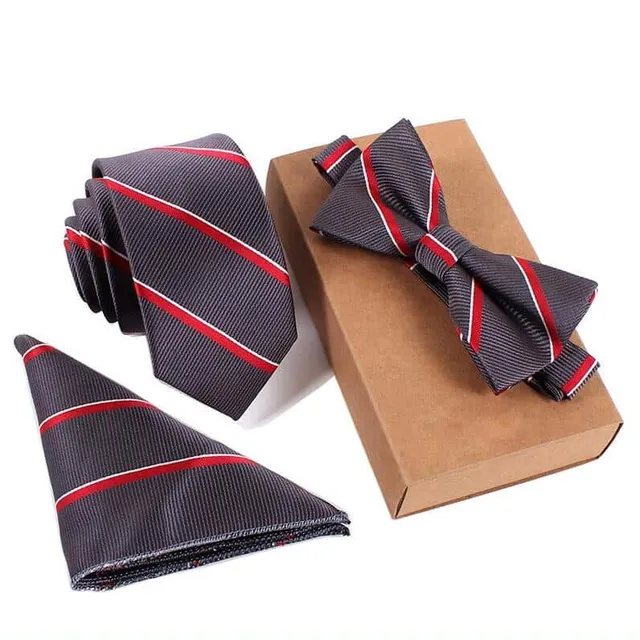 Gusleson Men's Style Set| Tie, Bow Tie, Handkerchief