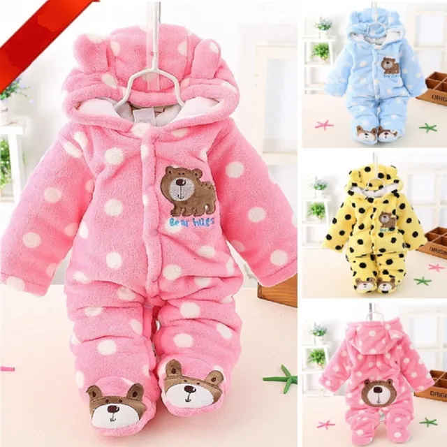 Babies winter overall with teddy bear - 3 colors