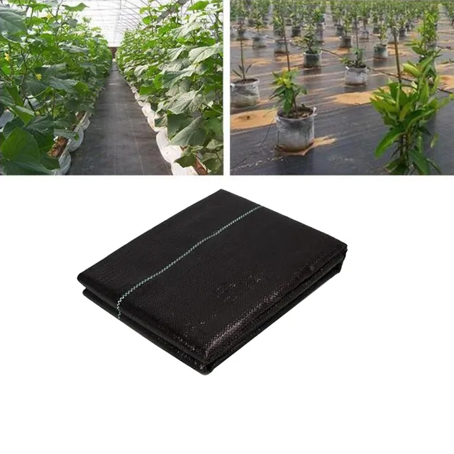 Agricultural black plastic tarpaulin against weeds