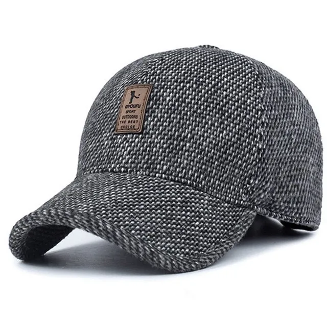 Men's winter cap with silk dark-grey 54-62cm