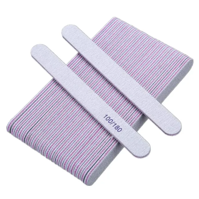 10 pcs double nail file with abrasive paper 100/180 - nail art aids