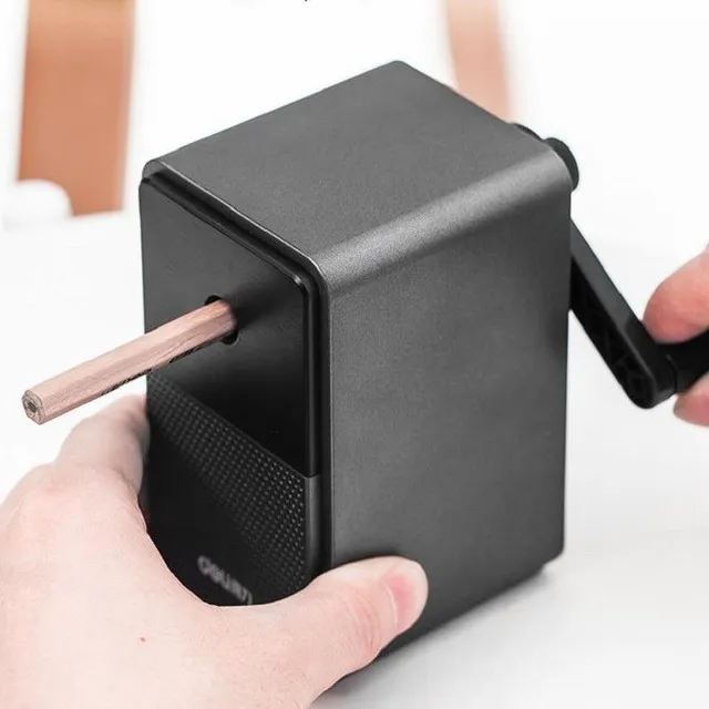 Elegant pencil sharpener Hand sharpener on handle Click pencil sharpener Adjustable pencil sharpener Table sharpener with 5 adjustable stages 10.4 x 6.1 x 10.9 cm