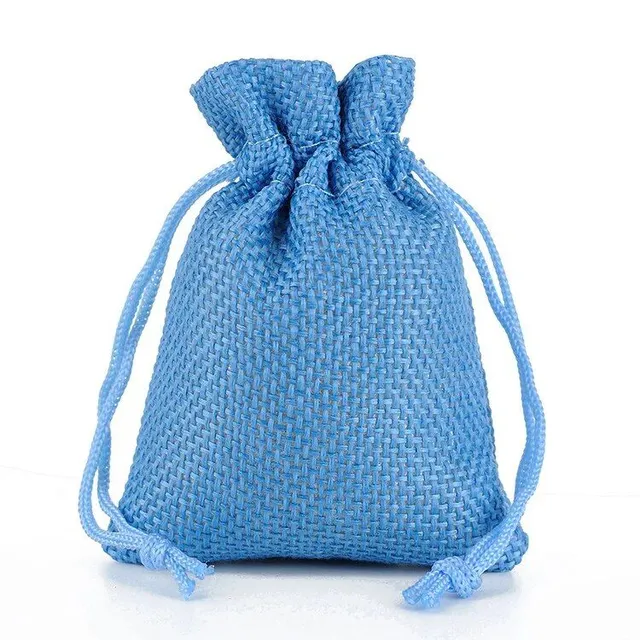 50 pcs of 7 x 9 cm jute linen gift bags in various colours