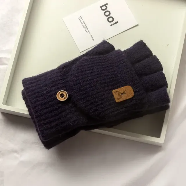 Winter knitted gloves with no fingers with touch screen function for men and women