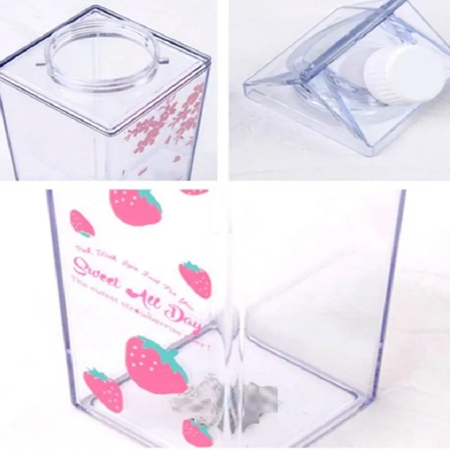 Plastic milk bottle with printing