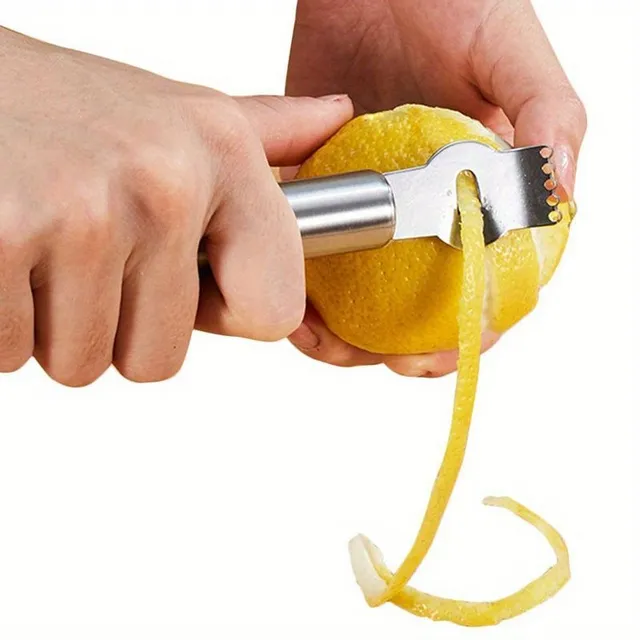 Universal stainless steel zester and fruit peeler