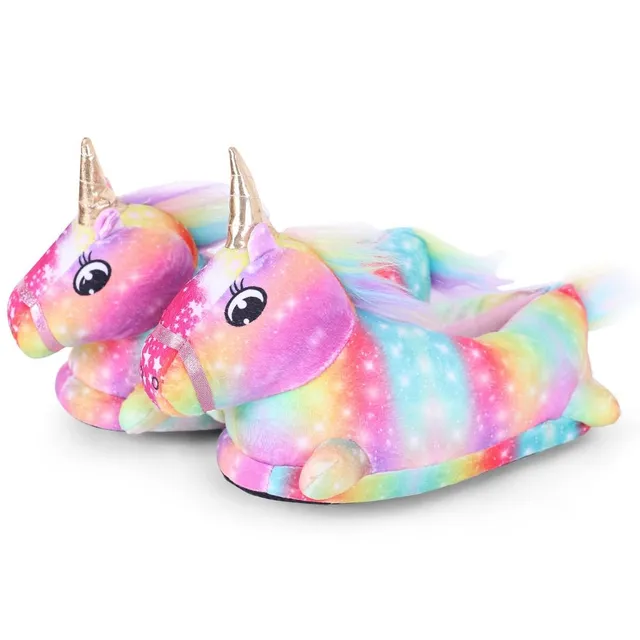 Papuci copii drăguți pentru salopetă / unicorn colorat