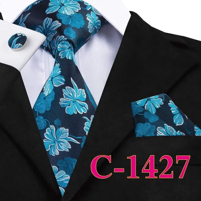 Men's luxury set with pattern | Tie, Handkerchief, Cufflinks