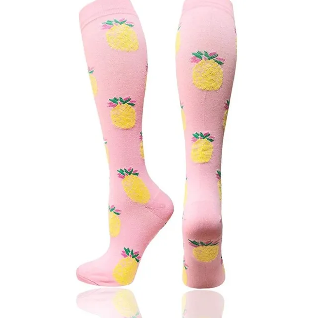 Compression high socks with various motifs