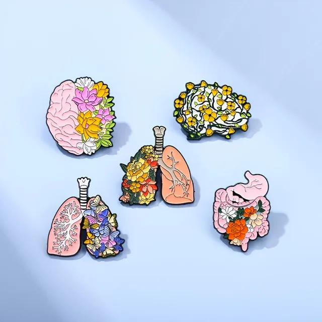 Flower organs anime enameled clips - brooch on the lapel, badges, cartoon plant jewelry - gift