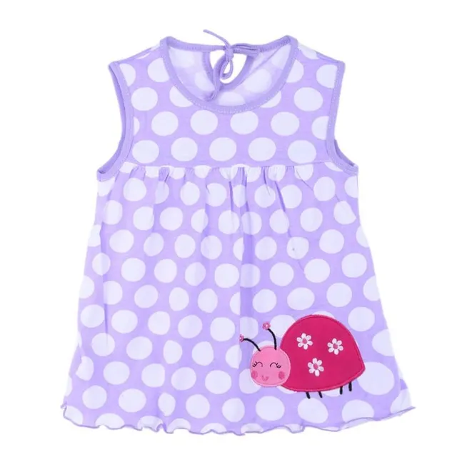 Girl's Newborn Summer Dress with Wide Straps and Cute Pattern