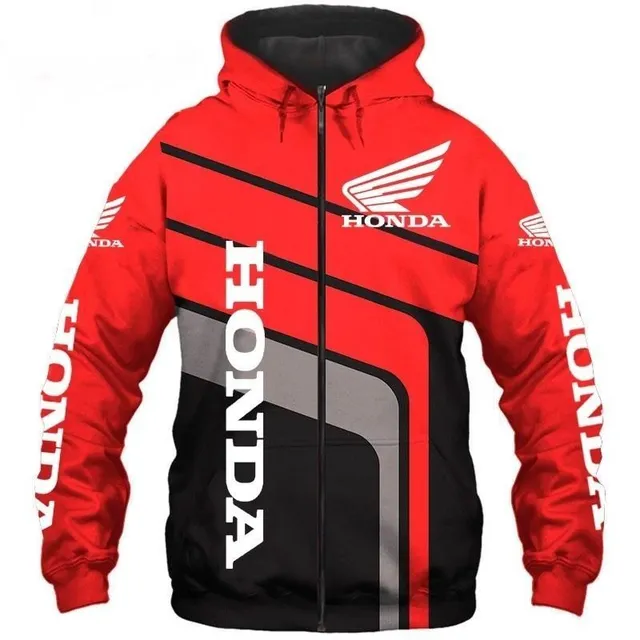 Men's zip-up hoodie with Moto print