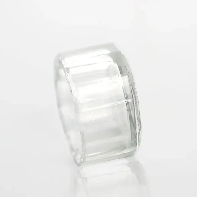 Luxury glass container for acrylic - stylish cut appearance, transparent material