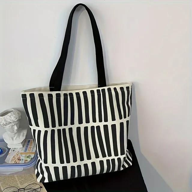 Practical Work Bag with Stripes - Great Capacity, One Shoulder, For Men and Women, To Work, School and Travel